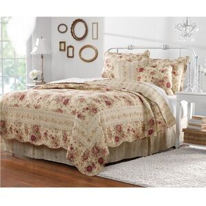 Greenland Home Antique Rose🌹100% Cotton Heirloom Quilt Set 5Pc Full/Queen